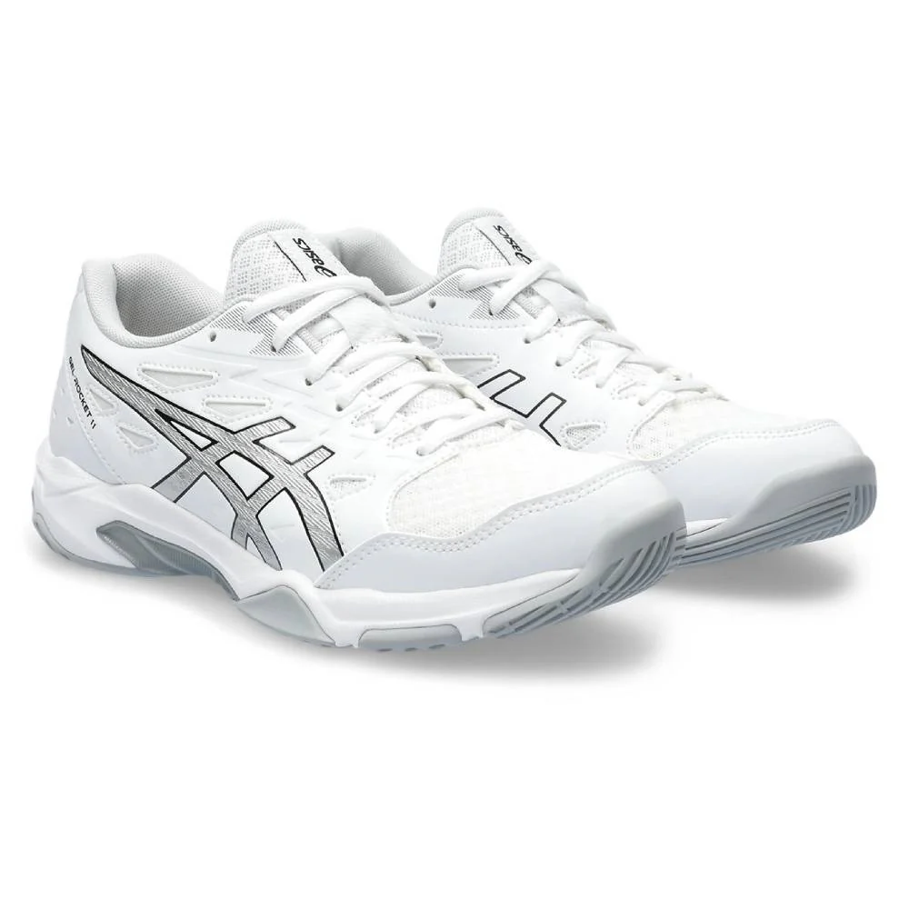 Asics Gel Rocket 11 Women's Indoor Court Shoe (White/Silver) - Image 3