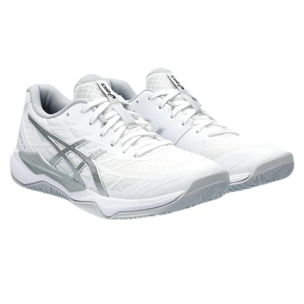 Asics Gel Tactic 12 Women's Indoor Court Shoe (White/Silver) - Image 3