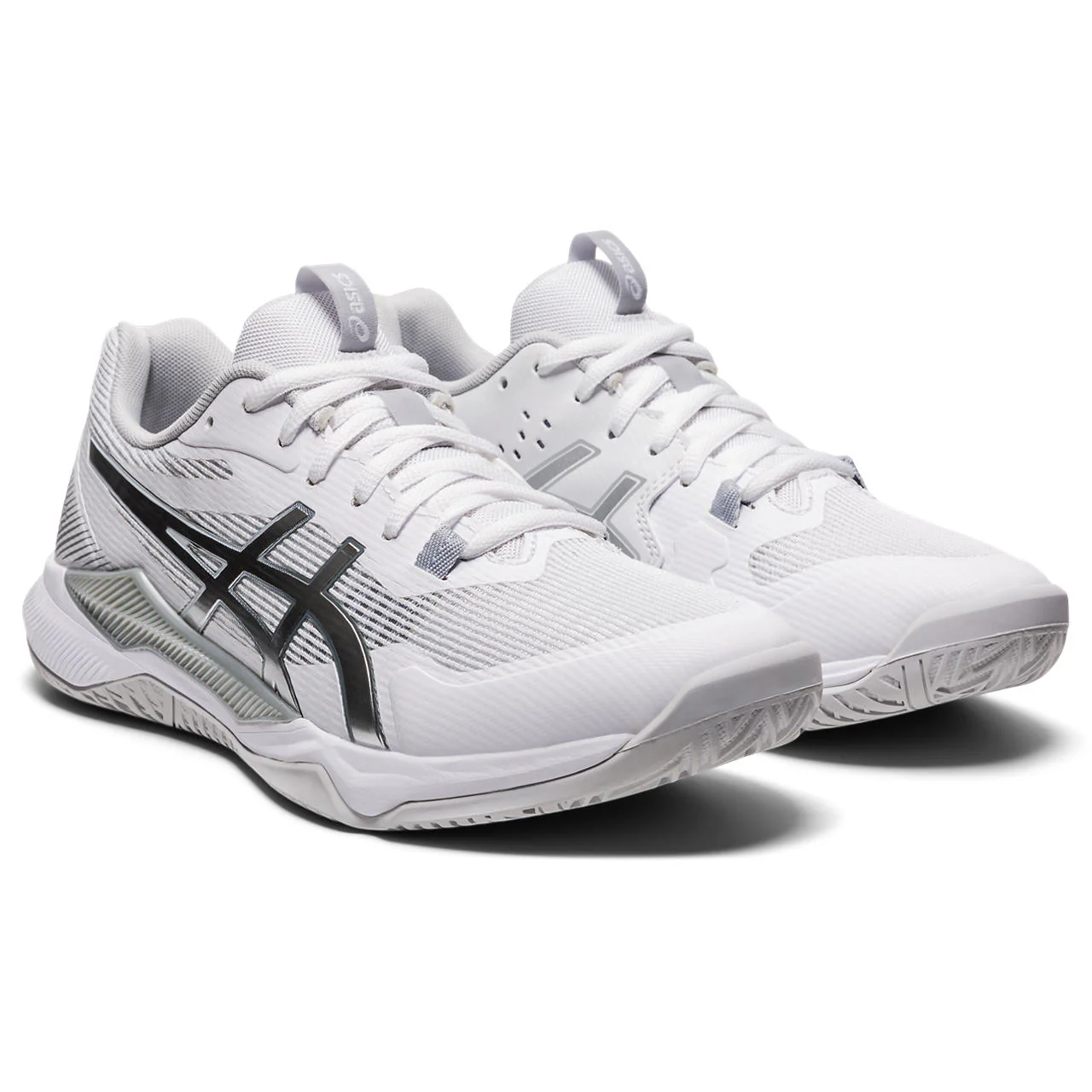 Asics Gel Tactic Women's Indoor Court Shoe (White/Silver) - Image 3