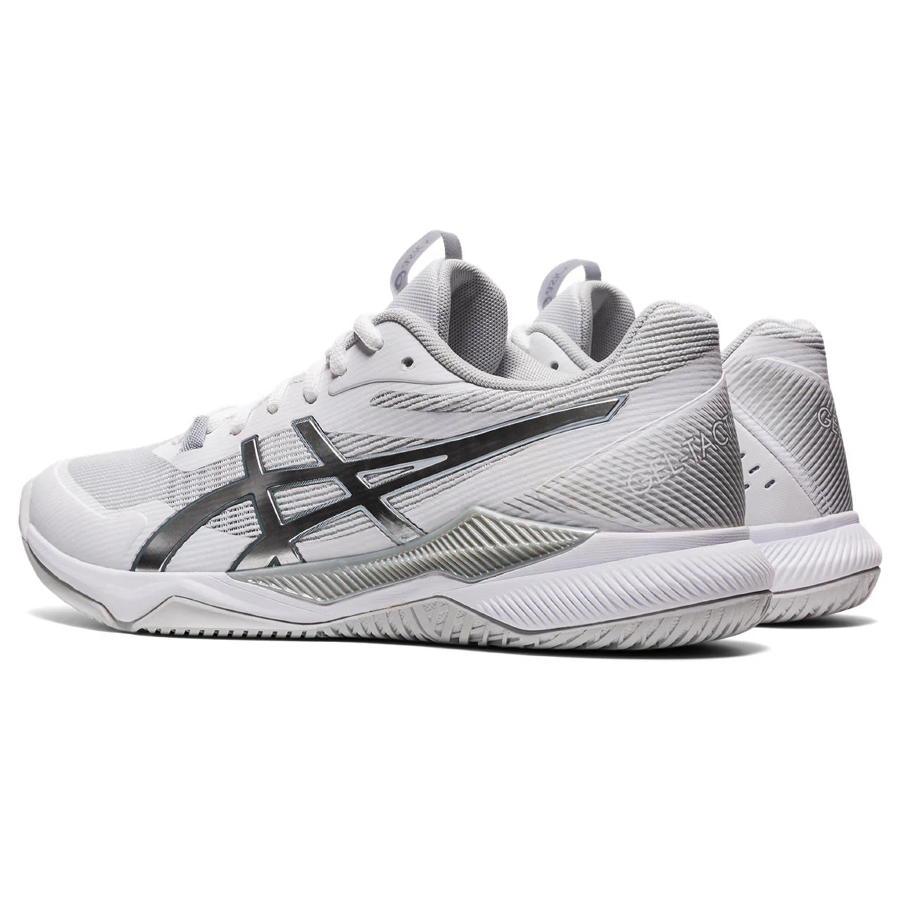Asics Gel Tactic Women's Indoor Court Shoe (White/Silver) - Image 5