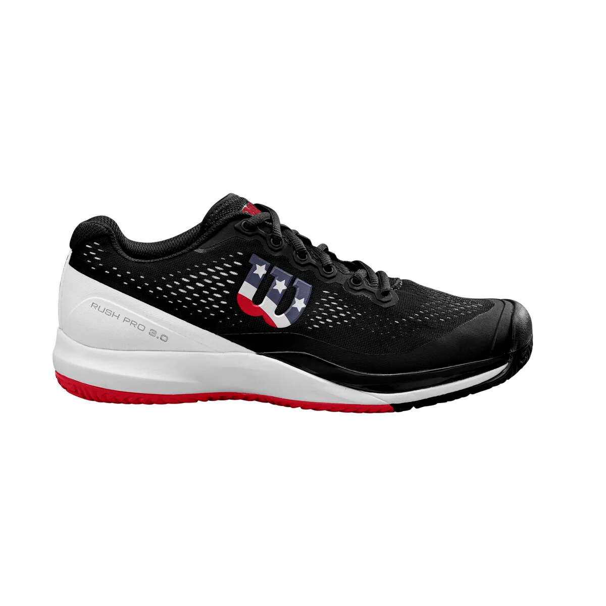Wilson Rush Pro 3.0 Men's Pickleball Shoe (Black/White/Red) - Image 5